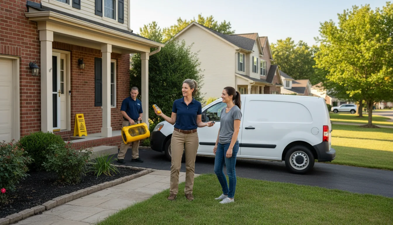 Residential water damage restoration in Switz City, IN